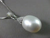 ESTATE LARGE AAA SOUTH SEA PEARL & DIAMOND 14KT WHITE GOLD PENDANT W/ CHAIN #634
