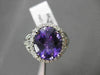 ESTATE LARGE 2.88CTW DIAMOND & AAA AMETHYST 14KT WHITE GOLD 3D FILIGREE RING