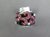 WIDE .95CT DIAMOND & AAA PINK SAPPHIRE & ONYX 18KT WHITE & ROSE GOLD ETOILE RING