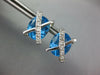 LARGE 11.31CT DIAMOND & AAA BLUE TOPAZ 14KT WHITE GOLD OVAL X LOVE STUD EARRINGS