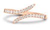 ESTATE .31CT DIAMOND 14KT ROSE GOLD 3D ROUND CLASSIC CRISS CROSS FUN RING