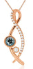 .35CT DIAMOND & AAA AQUAMARINE 14KT ROSE GOLD ROUND CRISS CROSS INFINITY PENDANT