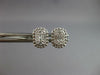 .27CT DIAMOND 14KT WHITE GOLD 3D ROUND & BAGUETTE CLUSTER FILIGREE STUD EARRINGS