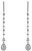.89CT DIAMOND 14KT WHITE GOLD 3D CLASSIC BY THE YARD TEAR DROP HANGING EARRINGS