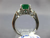 ESTATE LARGE 2.7CT DIAMOND & AAA EMERALD PLATINUM ROUND FILIGREE ENGAGEMENT RING
