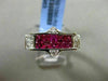 ESTATE 1.82CT DIAMOND & AAA RUBY 18KT WHITE GOLD 3D MULTI SHAPE PYRAMID RING
