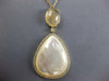 LARGE DIAMOND & AAA MOTHER OF PEARL & RUTILATED QUARTZ 14K ROSE GOLD 3D NECKLACE