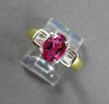 ESTATE 1.40CT DIAMOND & RUBALITE 18K 2 TONE GOLD FILIGREE ENGAGEMENT RING #27254