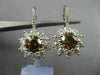 ESTATE LARGE GIA 5.39CT WHITE & CHOCOLATE FANCY DIAMOND 18KT WHITE GOLD EARRINGS