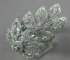 ESTATE LARGE 1.39CT DIAMOND 14K WHITE GOLD 3D MULTI LEAF HALO DOUBLE FINGER RING