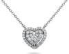 ESTATE 0.35CT DIAMOND 14KT WHITE GOLD 3D CLASSIC DOUBLE HEART LOVE NECKLACE
