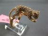 LARGE 1.16CT DIAMOND & AAA TSAVORITE 18KT ROSE GOLD HAPPY PANTHER TIGER FUN RING