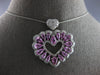 LARGE 7.5CT DIAMOND & AAA PINK SAPPHIRE 14KT WHITE GOLD 3D DOUBLE HEART PENDANT