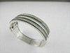 ANTIQUE WIDE 5.9CT DIAMOND 18KT W GOLD MULTI ROW BANGLE