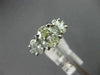 ESTATE 2.16CT DIAMOND 14KT WHITE GOLD 3D OVAL THREE STONE ENGAGEMENT RING #2184