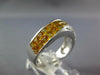 ESTATE WIDE 2.72CT DIAMOND & AAA RAINBOW YELLOW SAPPHIRE 14KT WHITE GOLD 3D RING