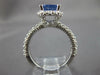 LARGE 2.64CT DIAMOND & AAA CEYLON SAPPHIRE 14KT WHITE GOLD CUSHION RING #27173