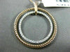 ESTATE .67CT DIAMOND 14KT TWO TONE GOLD 3D CIRCLE OF LIFE ROPE FLOATING PENDANT