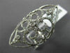 LARGE 1.33CT DIAMOND 14KT WHITE GOLD 3D OPEN FILIGREE FLOWER MARQUISE SHAPE RING