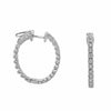 1.18CT DIAMOND 18K WHITE GOLD 3D ROUND SHARED PRONG LUCIDA HOOP HANGING EARRINGS
