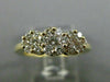 ESTATE .83CT DIAMOND 14K YELLOW GOLD PAST PRESENT FUTURE CLUSTER RING #327