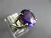 ANTIQUE WIDE 3.0CT AAA AMETHYST 18K WHITE GOLD OVAL CLASSIC SOLITAIRE RING #1004