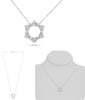 .38CT DIAMOND 14KT WHITE GOLD ROUND & BAGUETTE STAR OF DAVID LOVE KNOT NECKLACE