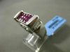 ESTATE 2.06CT DIAMOND & RUBY 18KT WHITE GOLD RECTANGULAR HANDCRAFTED MENS RING