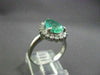 ESTATE LARGE 2.10CT DIAMOND & AAA COLOMBIAN EMERALD PLATINUM ENGAGEMENT RING