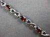 ESTATE 5.9CT DIAMOND & AAA GARNET 14K WHITE GOLD OVAL & ROUND XO TENNIS BRACELET