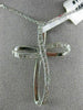 ESTATE LARGE .35CT DIAMOND 14KT WHITE GOLD 3D SWIRL PAVE CROSS PENDANT #11433