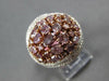 LARGE 3.43CT WHITE & PINK DIAMOND 18K WHITE & ROSE GOLD 3D OVAL ANNIVERSARY RING