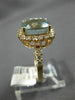ESTATE LARGE 4.05CT DIAMOND & AAA AQUAMARINE 14K ROSE GOLD 3D ENGAGEMENT RING