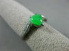 ESTATE .14CT DIAMOND & AAA JADE PLATINUM 3D CLASSIC HEART SHAPE LOVE FUN RING