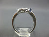 1.49CT DIAMOND & AAA SAPPHIRE 14KT WHITE GOLD 3D ROUND & BAGUETTE LOVE KNOT RING