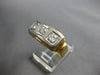 ANTIQUE LARGE .60CT OLD MINE DIAMOND 14KT 2 TONE GOLD 3 STONE UNISEX RING #28055