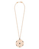 LARGE .27CT MOCHA DIAMOND 18KT ROSE GOLD STAR FLOWER FILIGREE FLOATING PENDANT