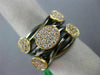 ESTATE LARGE .57CT DIAMOND 18KT BLACK GOLD 3D CLUSTER MULTI ROW CRISS CROSS RING