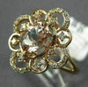 ESTATE WIDE .89CT DIAMOND & AAA MORGANITE 14KT ROSE GOLD 3D FLOWER LOVE RING