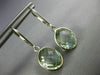 5.20CT AAA GREEN AMETHYST 14KT WHITE GOLD OVAL BEZEL LEVER BACK HANGING EARRINGS