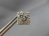 ESTATE .51CT DIAMOND 14KT WHITE GOLD 3D SQUARE CLUSTER HALO STUD EARRINGS #19054