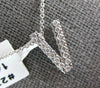 ESTATE .22CT DIAMOND 14KT WHITE GOLD CLASSIC V INITIAL FLOATING PENDANT #23277