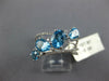 LARGE 2.8CT DIAMOND & AAA BLUE TOPAZ 14K WHITE GOLD MULTI SHAPE CRISS CROSS RING