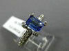 ESTATE LARGE 1.34CT DIAMOND & TANZANITE 14K WHITE GOLD 3D ENGAGEMENT ETOILE RING