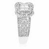 1.51CT DIAMOND 18KT WHITE GOLD ROUND & PRINCESS 4 LEAF CLOVER FLOWER LOVE RING