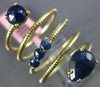 ESTATE LARGE 4.25CT AAA SAPPHIRE 14KT YELLOW GOLD 3D SNAKE FLEXIBLE FUN RING
