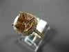 ESTATE LARGE 2.16CT DIAMOND & AAA MORGANITE 14KT ROSE GOLD HALO ENGAGEMENT RING