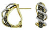1.09CT WHITE & MOCHA DIAMOND 14K YELLOW GOLD 3D MULTI ROW SWIRL CLIP ON EARRINGS