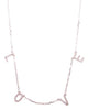 ESTATE .20CT DIAMOND 18KT YELLOW GOLD 3D CLASSIC BY THE YARD LOVE NECKLACE