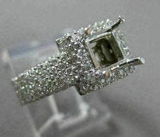 ESTATE WIDE 1.67CT DIAMOND 14KT WHITE GOLD HALO SEMI MOUNT ENGAGEMENT RING #2874